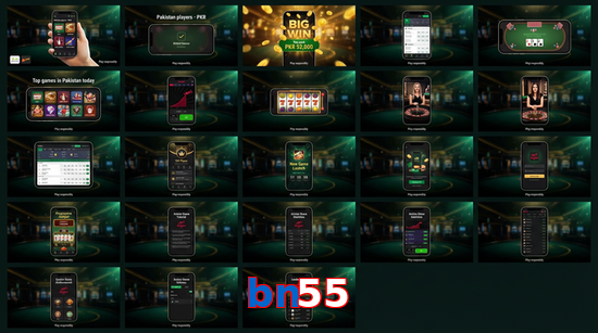 Main screen of Bn55 bet page for PK players