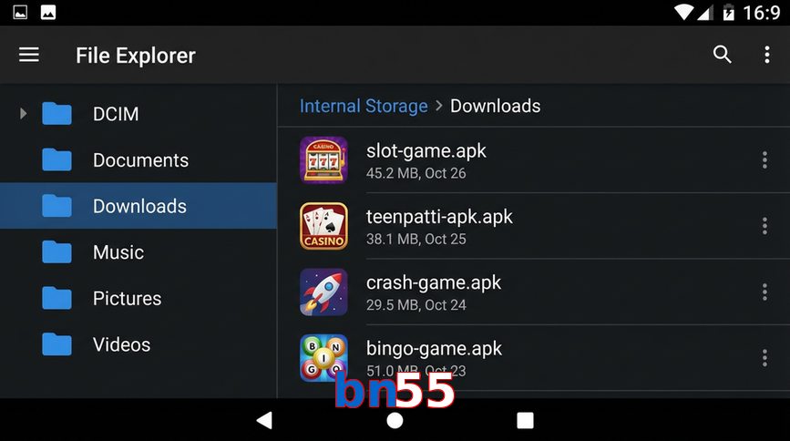 Main screen of Bn55 gameapk page for PK players